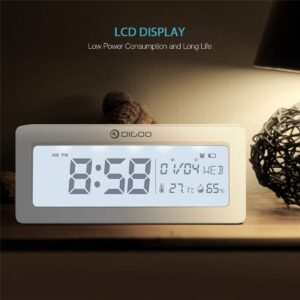 Digoo Digital Alarm Clock for Time/Weekday/Date/Humidity/Temperature