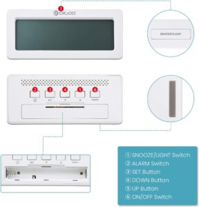 Digoo Digital Alarm Clock for Time/Weekday/Date/Humidity/Temperature