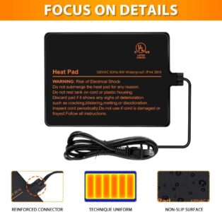 BKVESHI Reptile Heating Pad for 10-65 Gal Tank