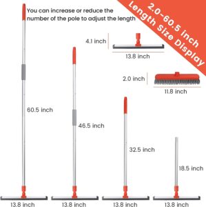 2-in-1 Floor Scrub Brush w/ Squeegee Window Cleaner Kit