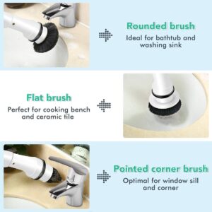 MECO Electric Spin Scrubber w/ 3 Replaceable Brush Heads for Home Cleaning
