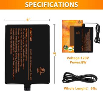 BKVESHI Reptile Heating Pad for 10-65 Gal Tank