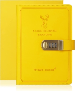 MOHOO Leather Locking Diary A5