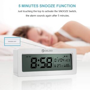 Digoo Digital Alarm Clock for Time/Weekday/Date/Humidity/Temperature
