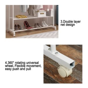 Metal Removable Stand Clothes Rack w/ Wheels