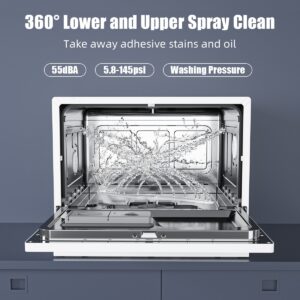 Warmtoo Countertop Built-in Dishwashers White w/ LED Display