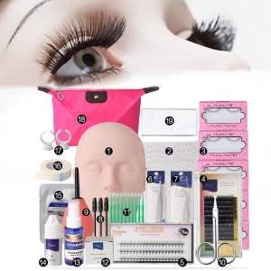 19-Piece False Eyelashes Extension Practice Exercise Set