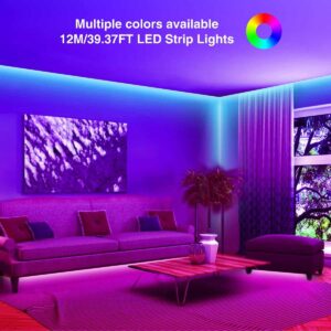 39.3FT/12M LED Strip Light Kit with Remote Controller