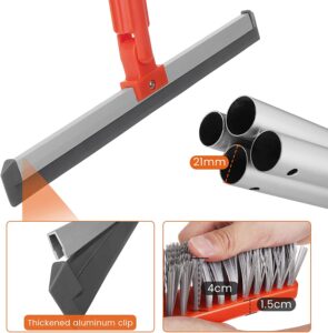 2-in-1 Floor Scrub Brush w/ Squeegee Window Cleaner Kit