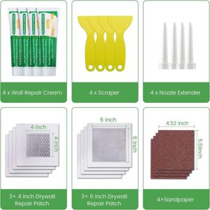 4-Pack Wall Repair Cream Putty with Scraper and Sandpaper