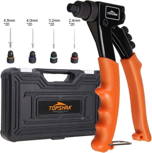 TOPSHAK Hand Riveter w/ 80 Pieces Aluminium Rivets