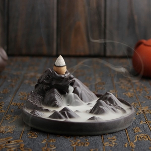 Backflow Incense Burner Holder w/ 10 Backflow Incense Cones