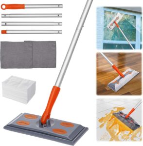 2-Piece Microfiber Reusable Mop Pads w/ 30-Piece Disposable Cloth Mops