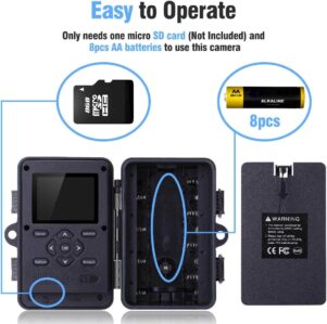 Chanarily 16MP 1080P Infrared 20m Night Vision Hunting Camera