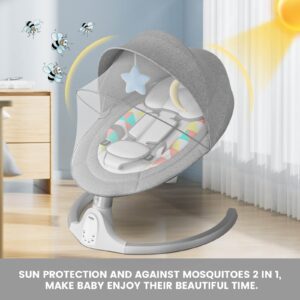 Motorized Portable Baby Swing Gray