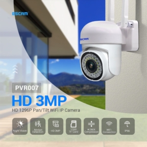 Escam PVR007 Wireless IP Dome Camera 3MP 1296P Full Color