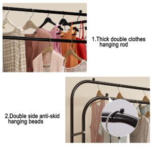 Metal Removable Stand Clothes Rack w/ Wheels