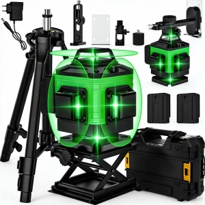 Poziomica laserowa 4D samopoziomująca z podstawą statywu