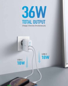 Anker 36W 2-Port PIQ 3.0 Type-C Wall Charger