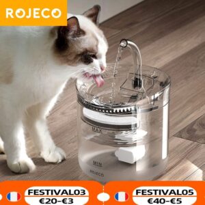 Rojeco 2L Cat Water Fountain Filter Automatic Sensor Drinker