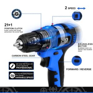 21V Brushless 40NM 2000mAh Electric Drill w/ 5-Piece Bits
