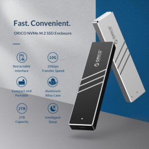 Orico 10Gbps M2 NVMe SSD Case w/ Retractable Interface
