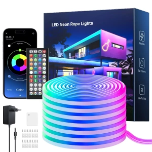 Εύκαμπτες Νεον LED Λωρίδες RGB με Έλεγχο μέσω Εφαρμογής/Τηλεχειριστηρίου, Συγχρονισμός Μουσικής, Αδιάβροχο IP65