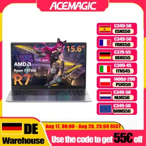 ACEMAGIC LX15PRO Laptop AMD Ryzen 7 7730U 15,6″ IPS 16GB DDR4 512GB NVMe SSD