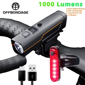 OFFBONDAGE HS-B9 Wodoodporna lampka rowerowa z ładowaniem USB-C