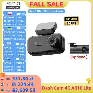 70mai Kamera samochodowa 4K A810 Lite 4K HDR GPS Wi-Fi Kamera samochodowa