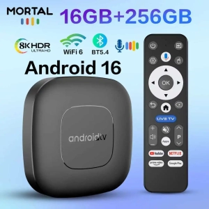 Android TV Box 4K hangvezérléssel, 8GB/128GB