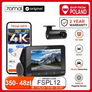 70mai Kamera samochodowa 4K A810: Ultra HD 150° FOV z GPS i ADAS