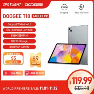 DOOGEE T10 Tablet 10.1″ 8GB+128GB [Free Gift]