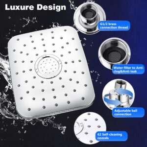 Adjustable Rainfall Showerhead & Handheld Shower Combo 1.5m