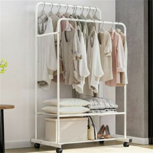 Metal Removable Stand Clothes Rack w/ Wheels