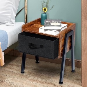 Lusimo Adjustable Rustic Brown Nightstand for Bedroom