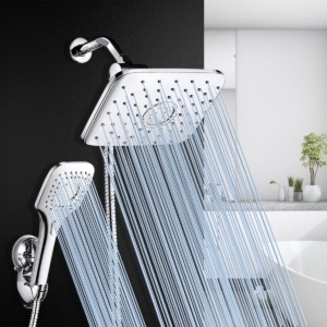 Adjustable Rainfall Showerhead & Handheld Shower Combo 1.5m