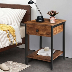 Lusimo Rustic Brown Nightstand for Bedroom