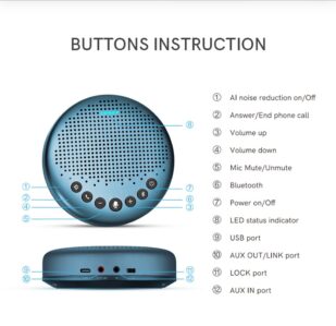 eMeet Luna Lite Portable Computer Speaker