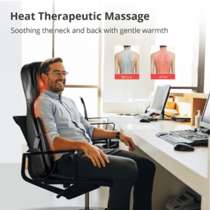 Binecer Neck & Back Massager Cushion Pad w/ Heat Shiatsu